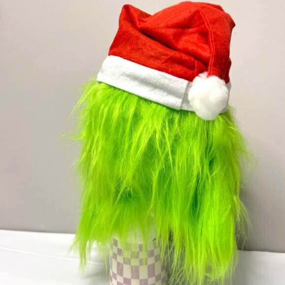 The Grinch Mask and Santa Hat Set Halloween Green Mask Set - Picture 3 of 3